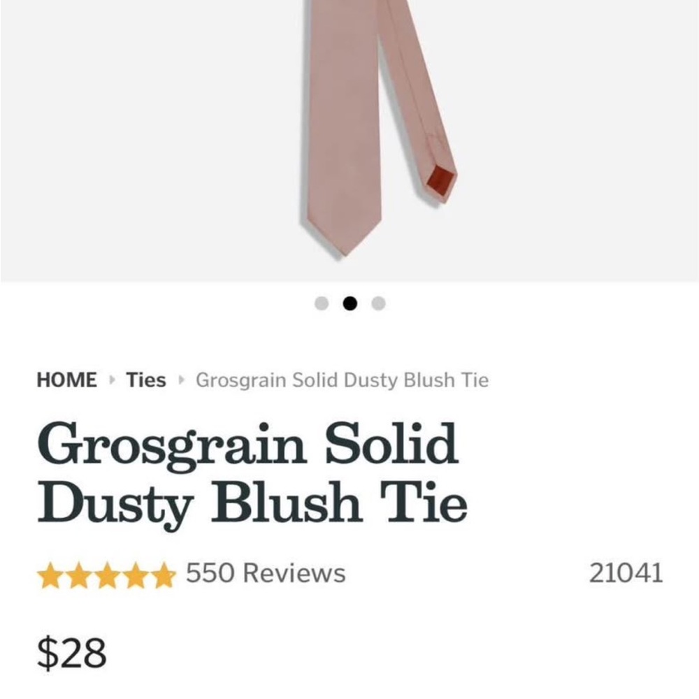 Tie Bar, set of 13, NWT, Dusty Blush Grosgrain - Picture 4 of 5